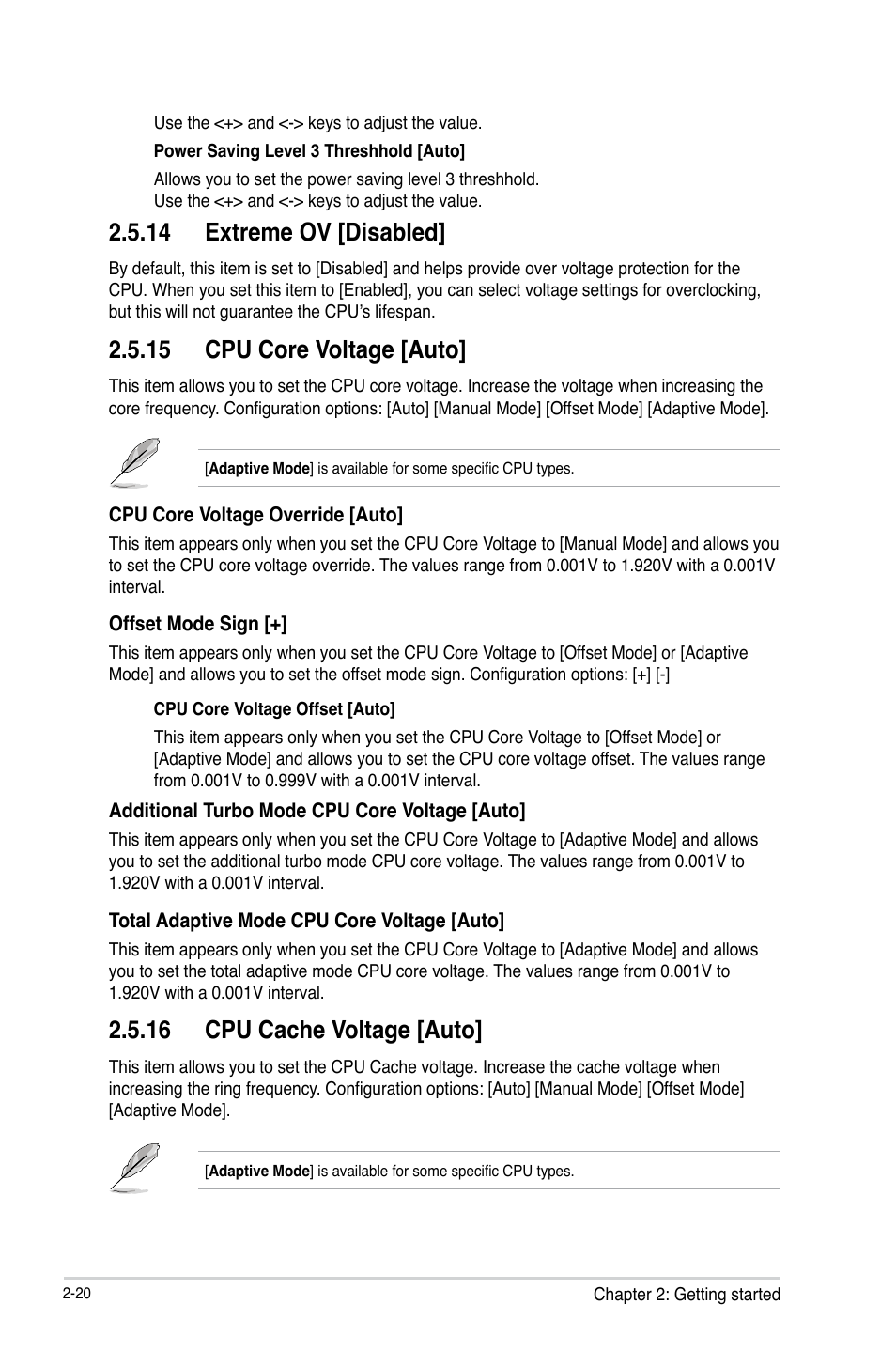 14 extreme ov [disabled, 15 cpu core voltage [auto, 16 cpu cache voltage [auto | Asus B85M-G User Manual | Page 49 / 75