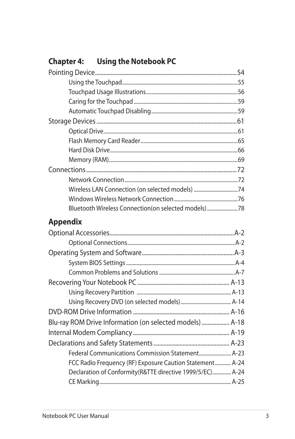 Asus G73Sw User Manual | Page 3 / 120