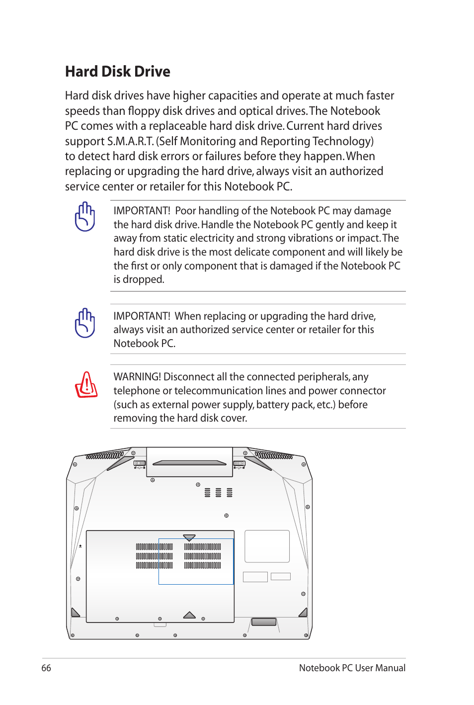 Hard disk drive | Asus G73Sw User Manual | Page 66 / 120