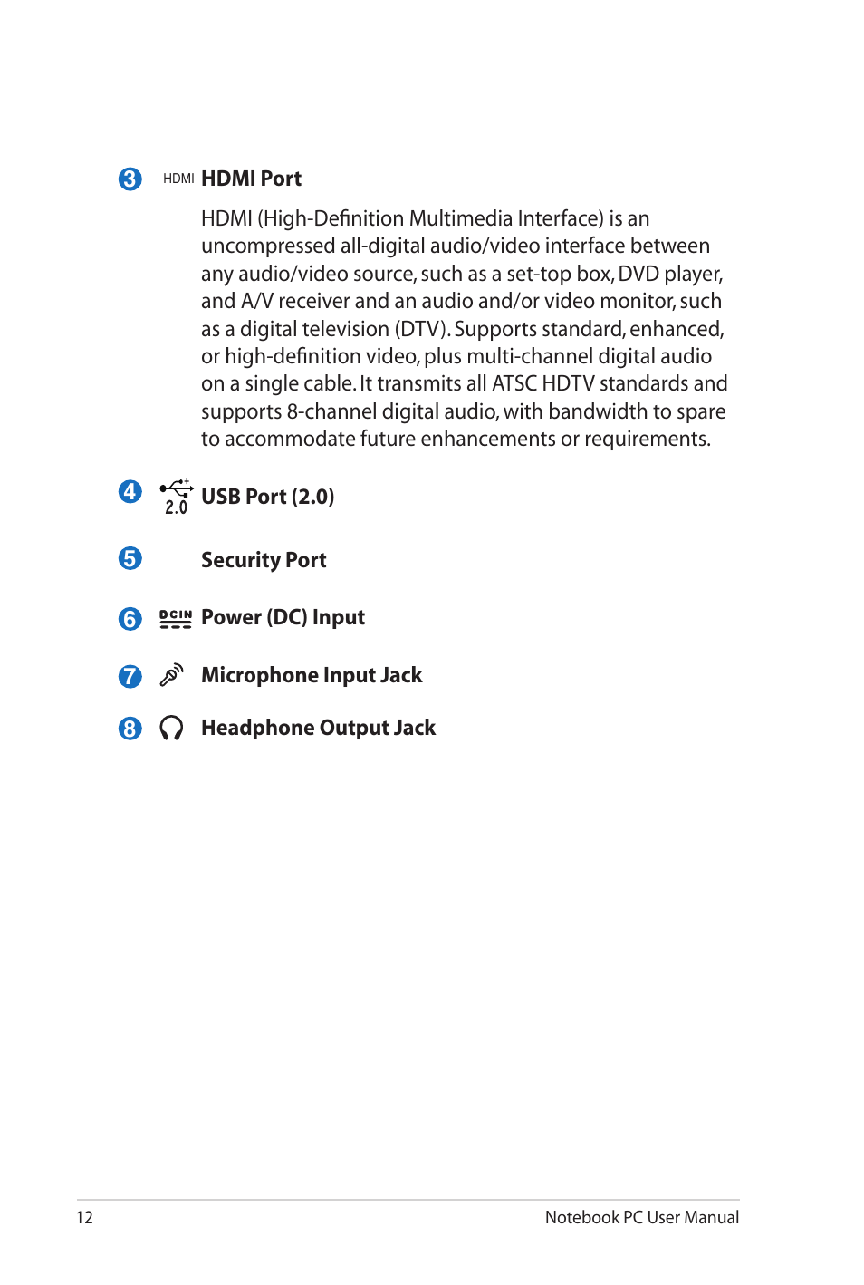 Asus UL80Jt User Manual | Page 12 / 30