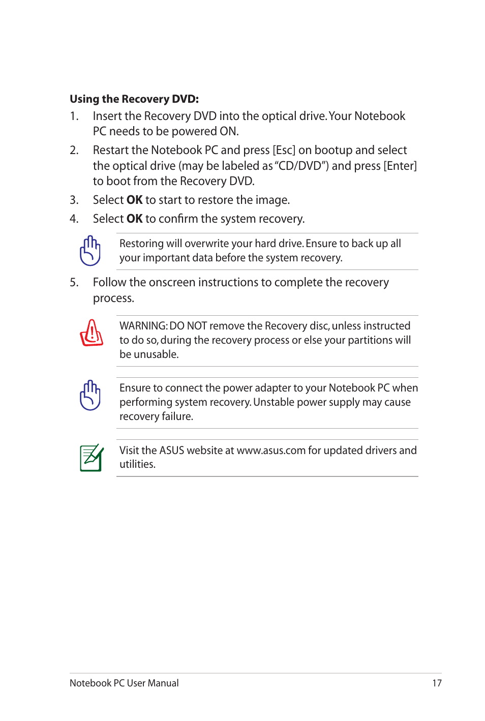 Asus UL80Jt User Manual | Page 17 / 30