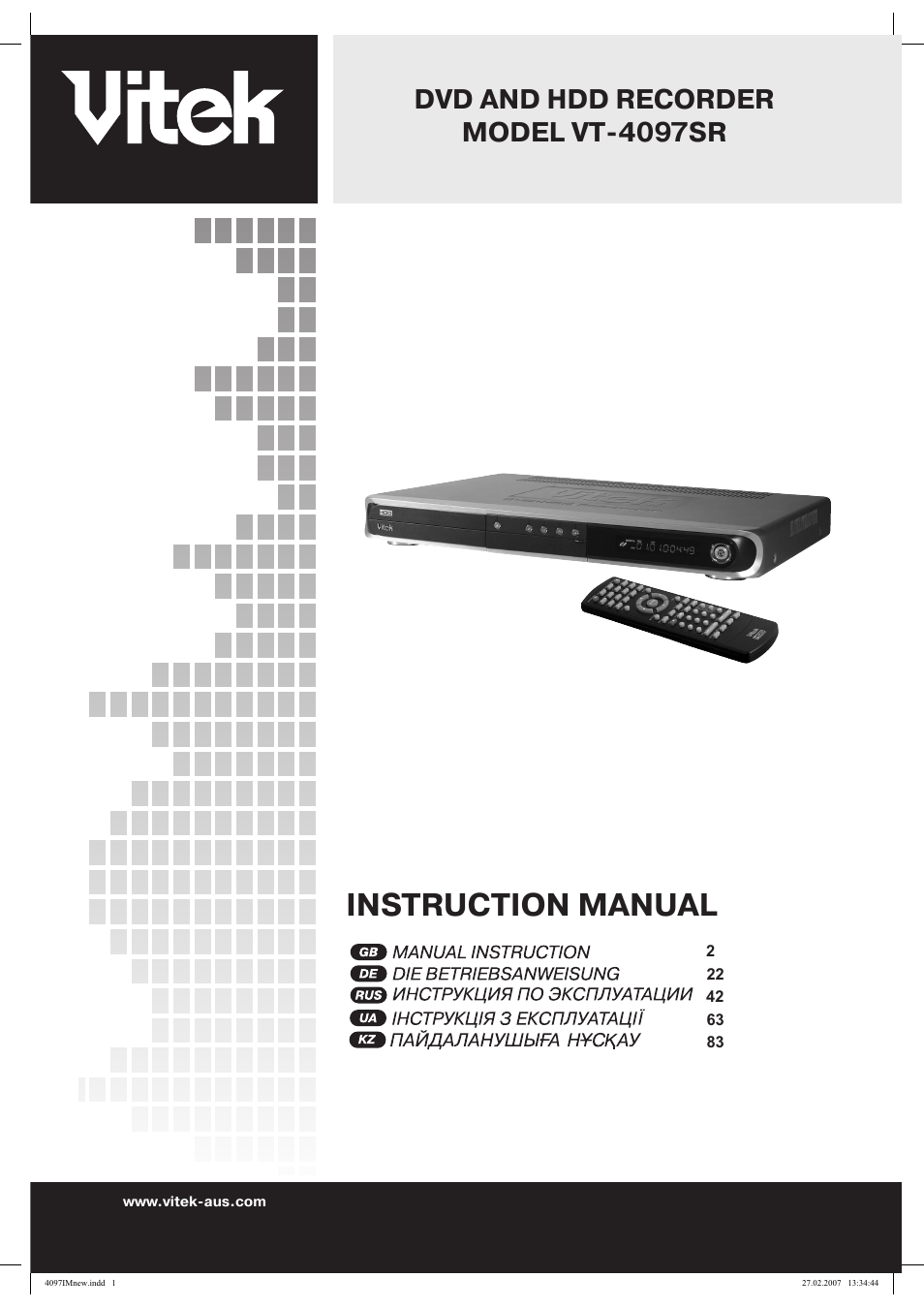 Vitek VT-4097 SR User Manual | 104 pages
