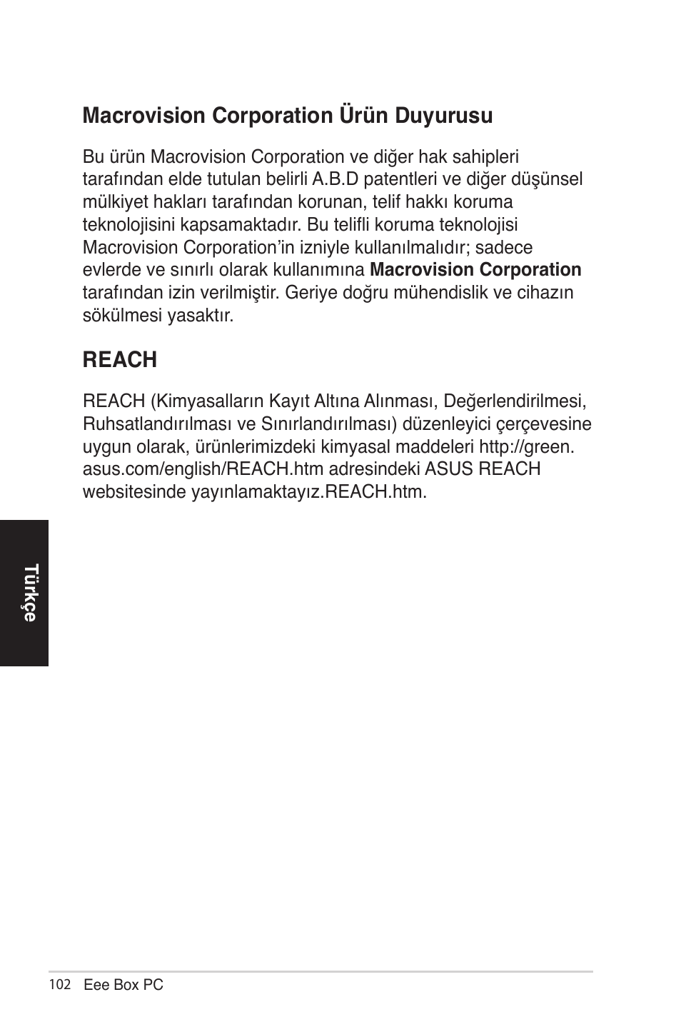 Macrovision corporation ürün duyurusu, Reach | Asus EB1012 User Manual | Page 148 / 185