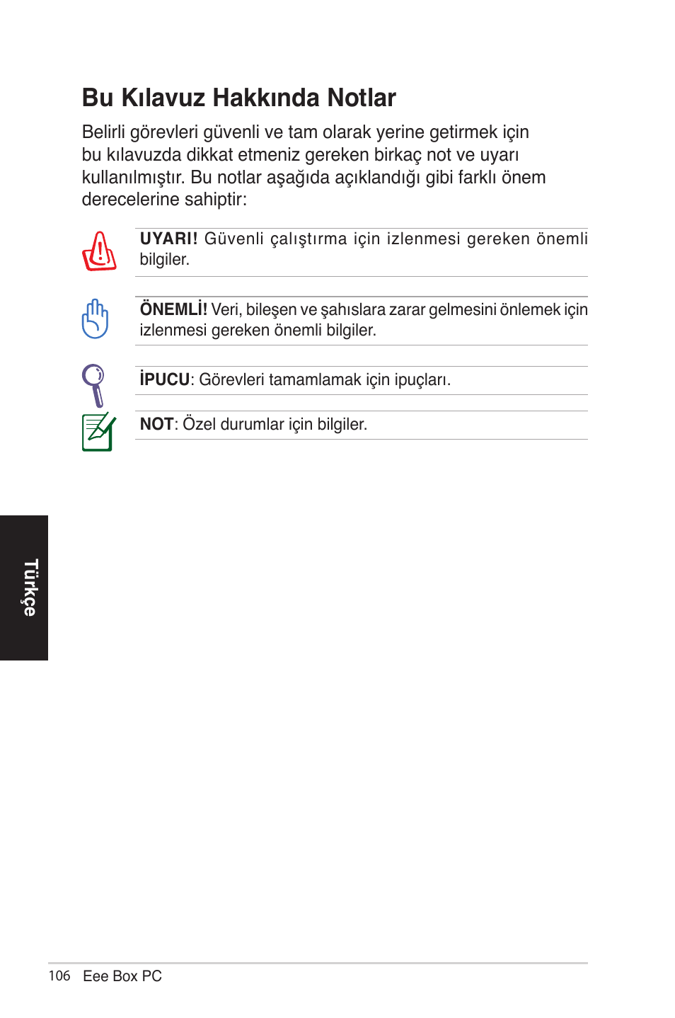 Bu kılavuz hakkında notlar | Asus EB1012 User Manual | Page 152 / 185