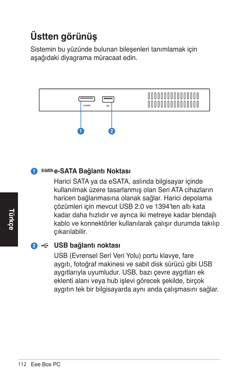 Üstten görünüş | Asus EB1012 User Manual | Page 158 / 185