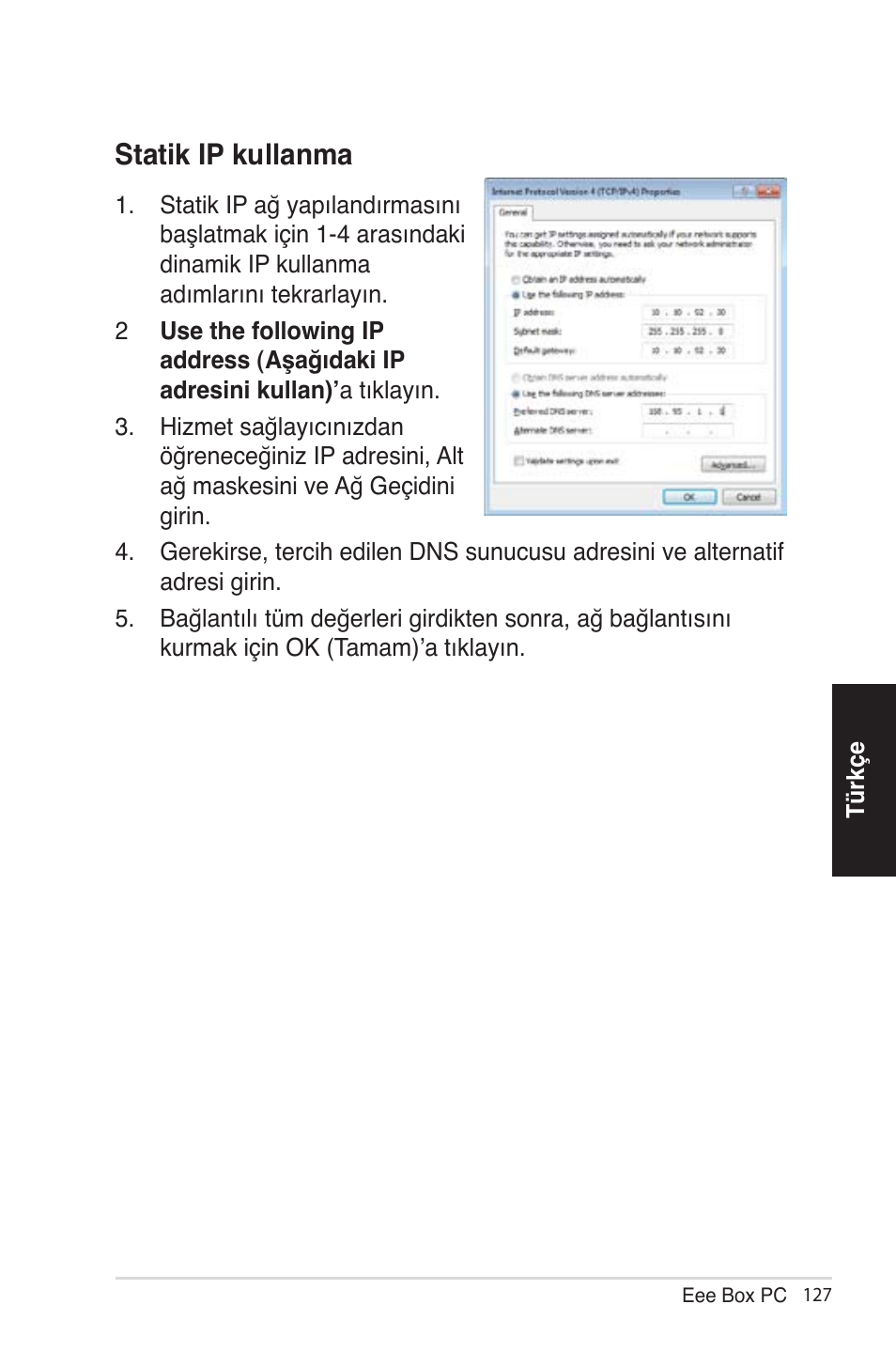 Statik ip kullanma | Asus EB1012 User Manual | Page 173 / 185