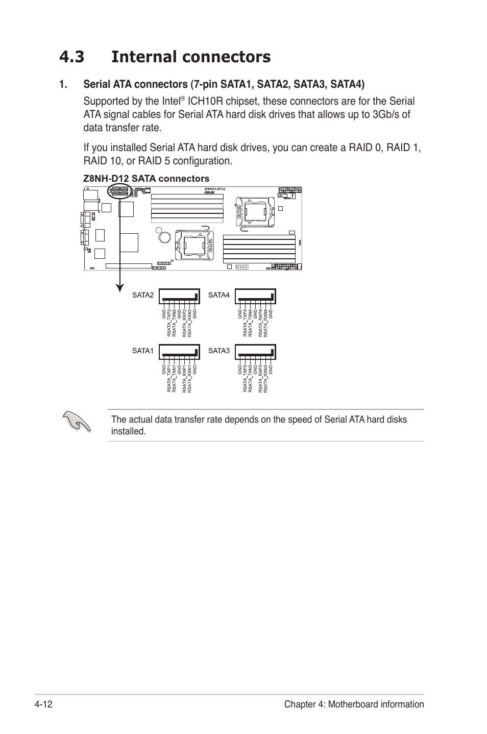 3 internal connectors, Internal connectors -12 | Asus RS704D-E6/PS8 User Manual | Page 56 / 164