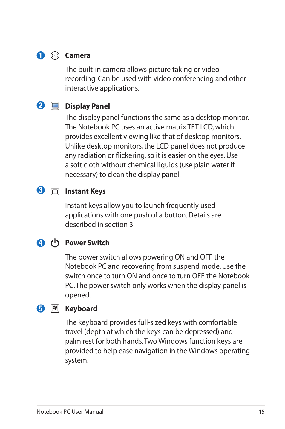 Asus X4KSL User Manual | Page 15 / 114