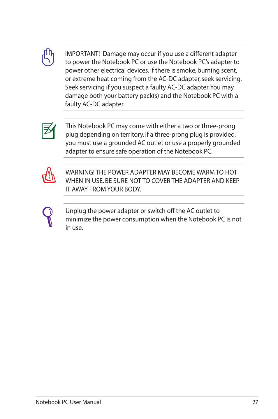 Asus X4KSL User Manual | Page 27 / 114