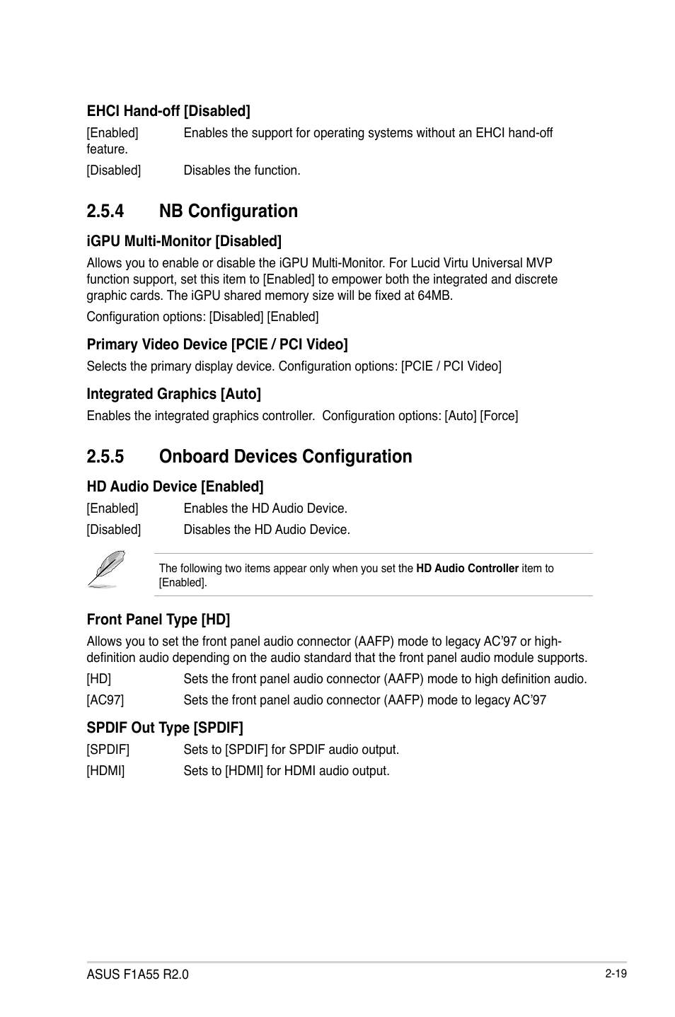 4 nb configuration, 5 onboard devices configuration, Nb configuration -19 | Onboard devices configuration -19 | Asus F1A55 R2.0 User Manual | Page 63 / 76