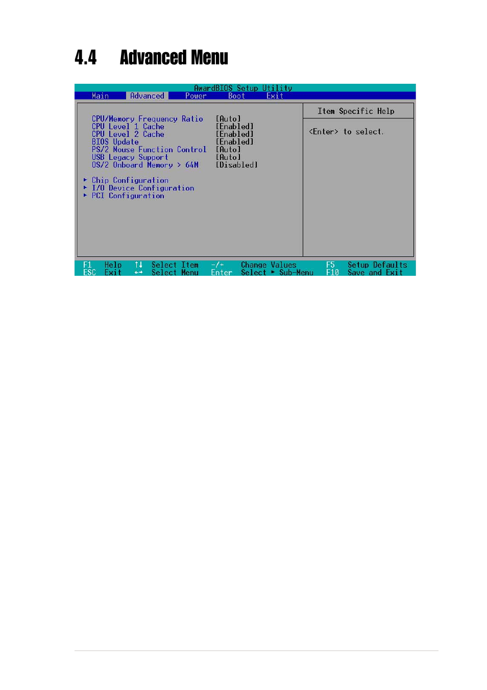 4 advanced menu | Asus AP130-D5 User Manual | Page 75 / 128