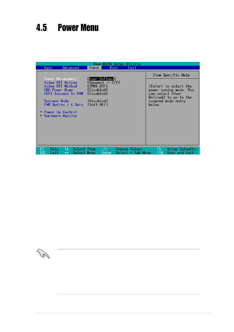 5 power menu | Asus AP130-D5 User Manual | Page 85 / 128