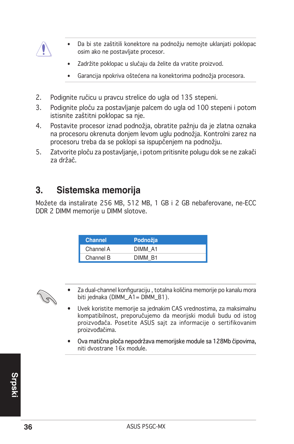 Srpski | Asus P5GC-MX User Manual | Page 36 / 38