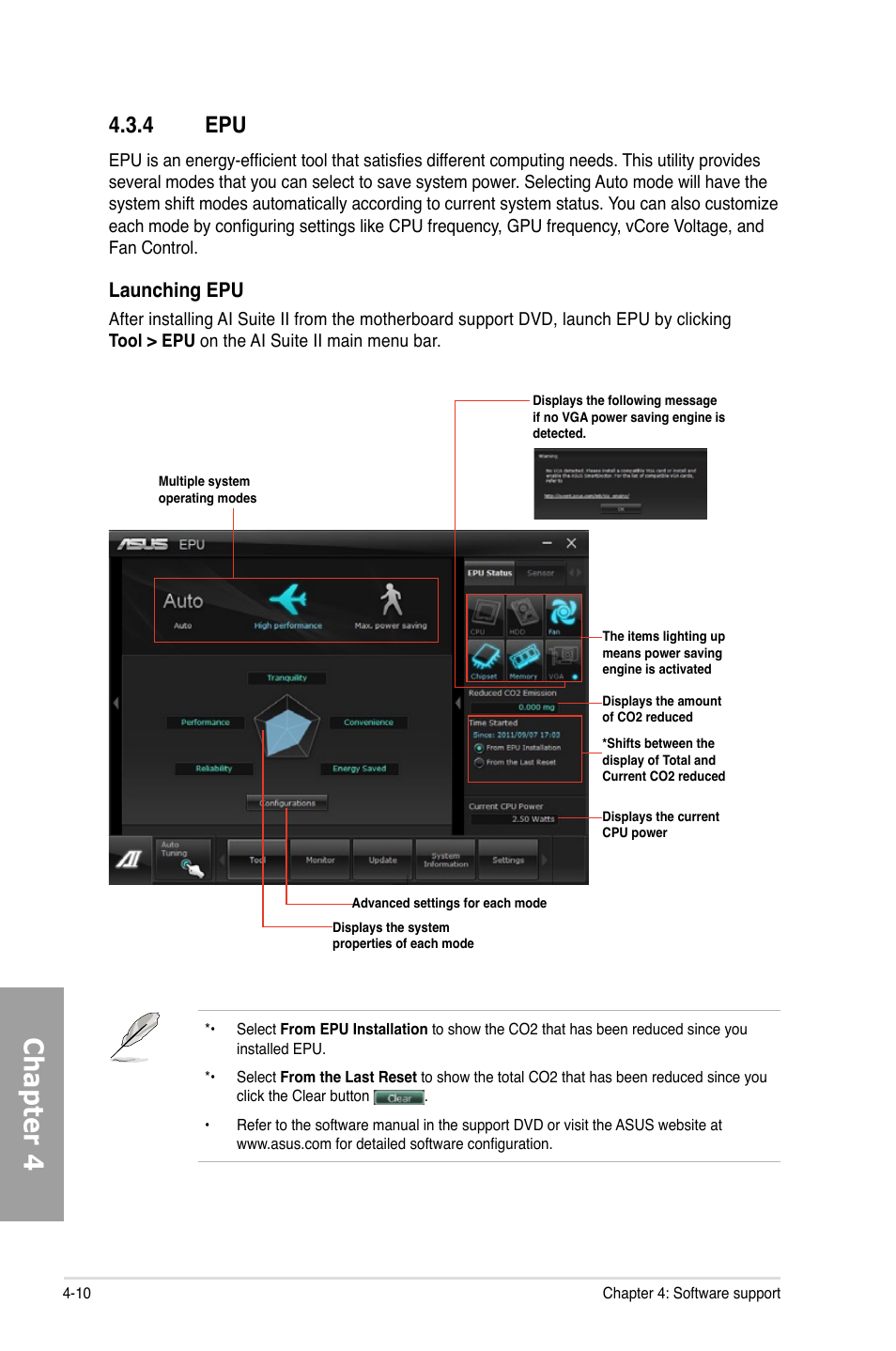 4 epu, Epu -10, Chapter 4 | Launching epu | Asus P9X79 WS User Manual | Page 146 / 186