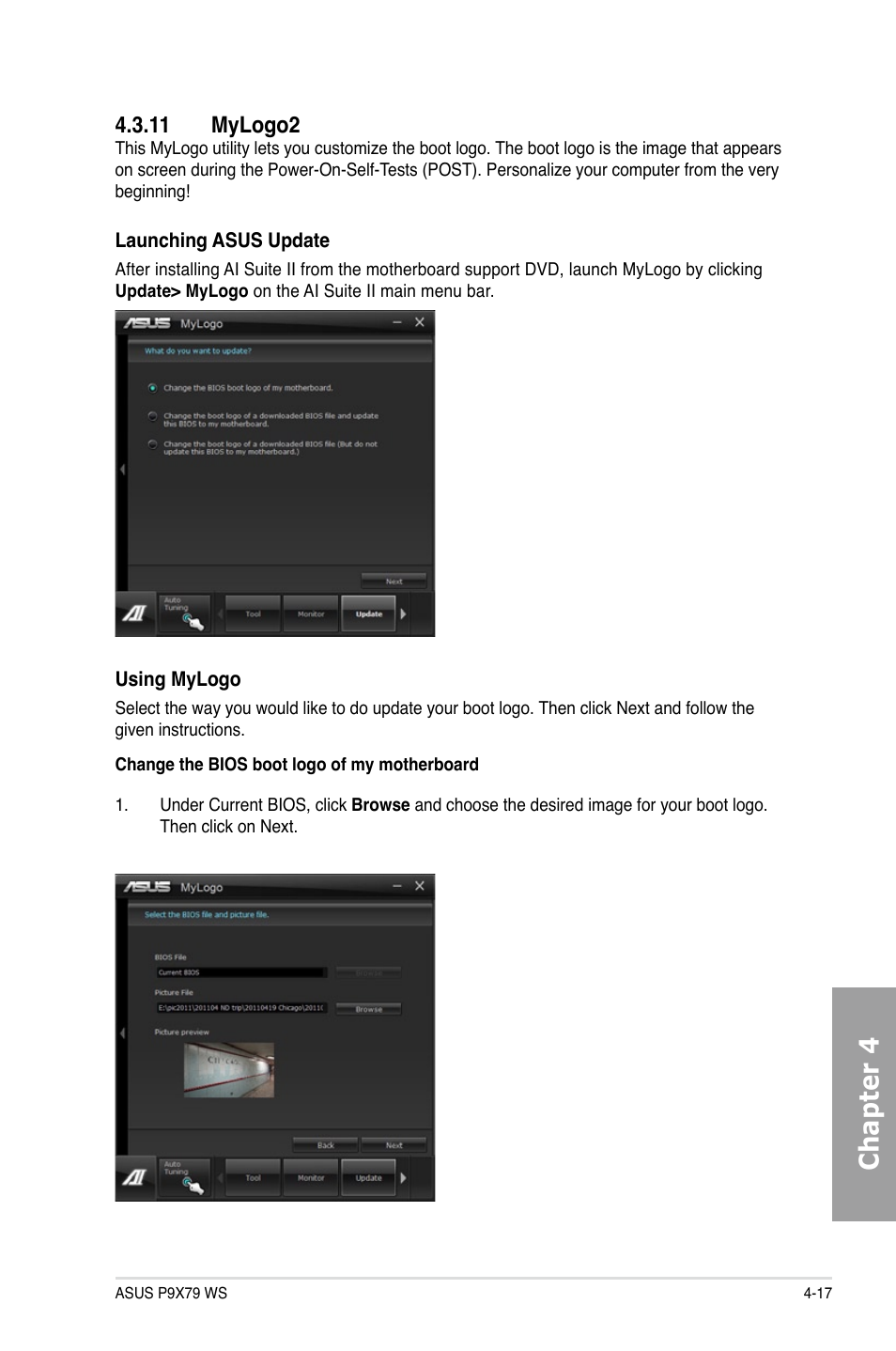 11 mylogo2, 11 mylogo2 -17, Chapter 4 | Asus P9X79 WS User Manual | Page 153 / 186