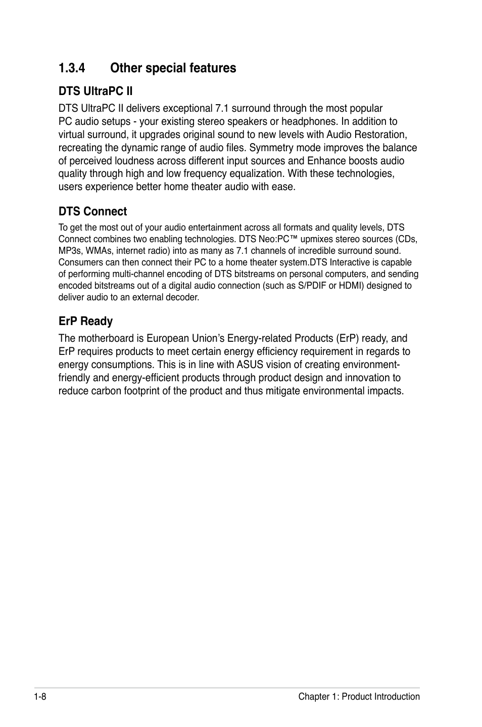 4 other special features, Other special features -8 | Asus P9X79 WS User Manual | Page 26 / 186