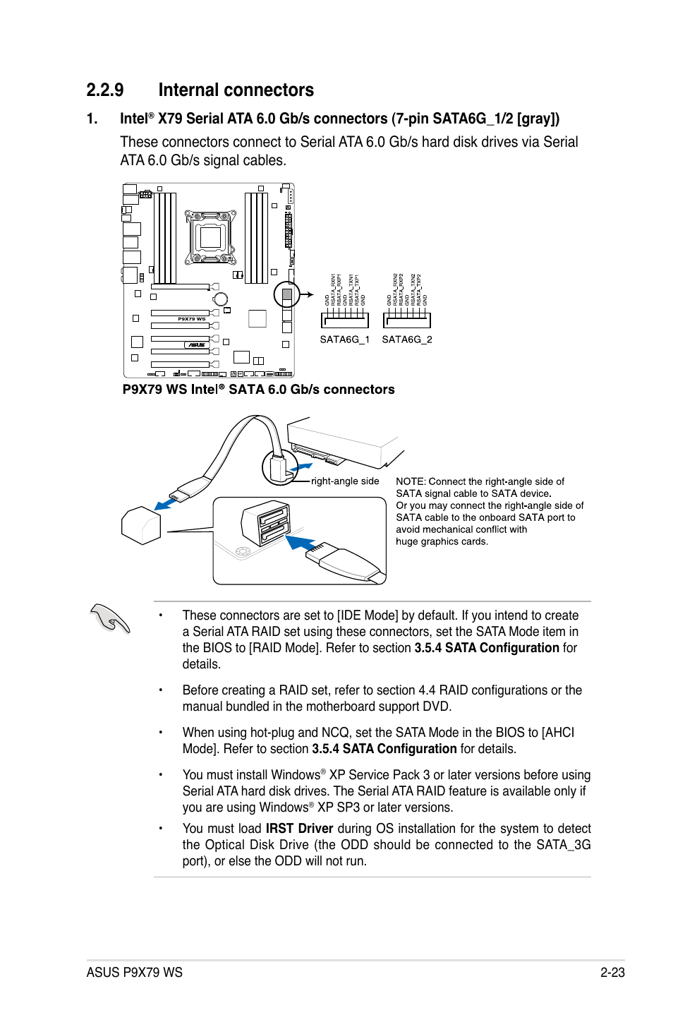 9 internal connectors, Internal connectors -23 | Asus P9X79 WS User Manual | Page 51 / 186