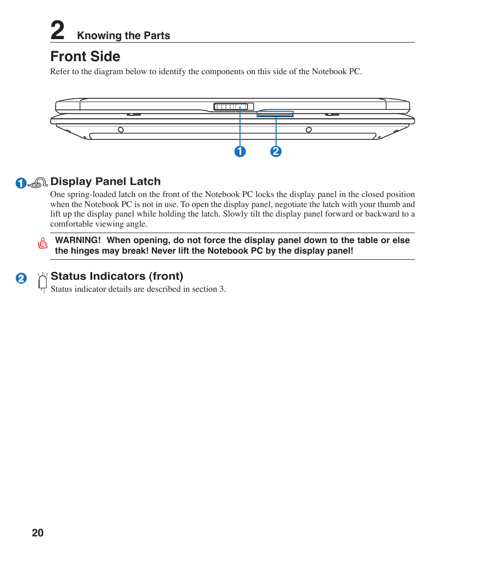 Front side | Asus Z91FR User Manual | Page 20 / 65