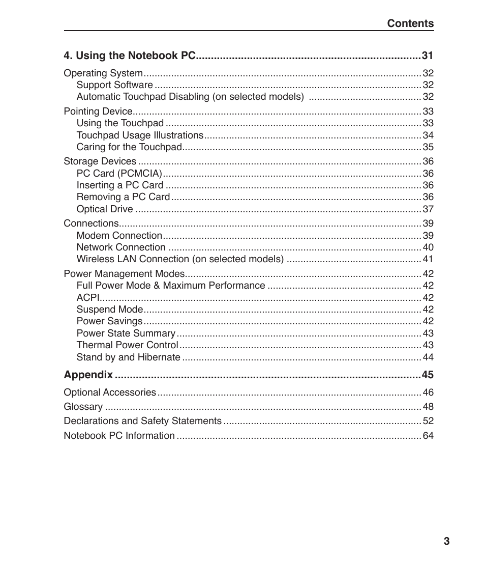 Asus Z91FR User Manual | Page 3 / 65