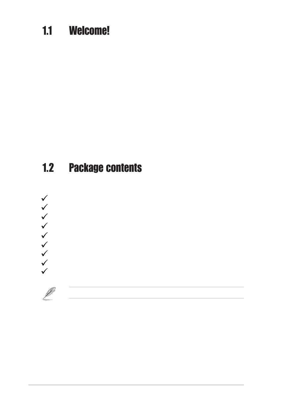 1 welcome, 2 package contents | Asus K8V User Manual | Page 12 / 92