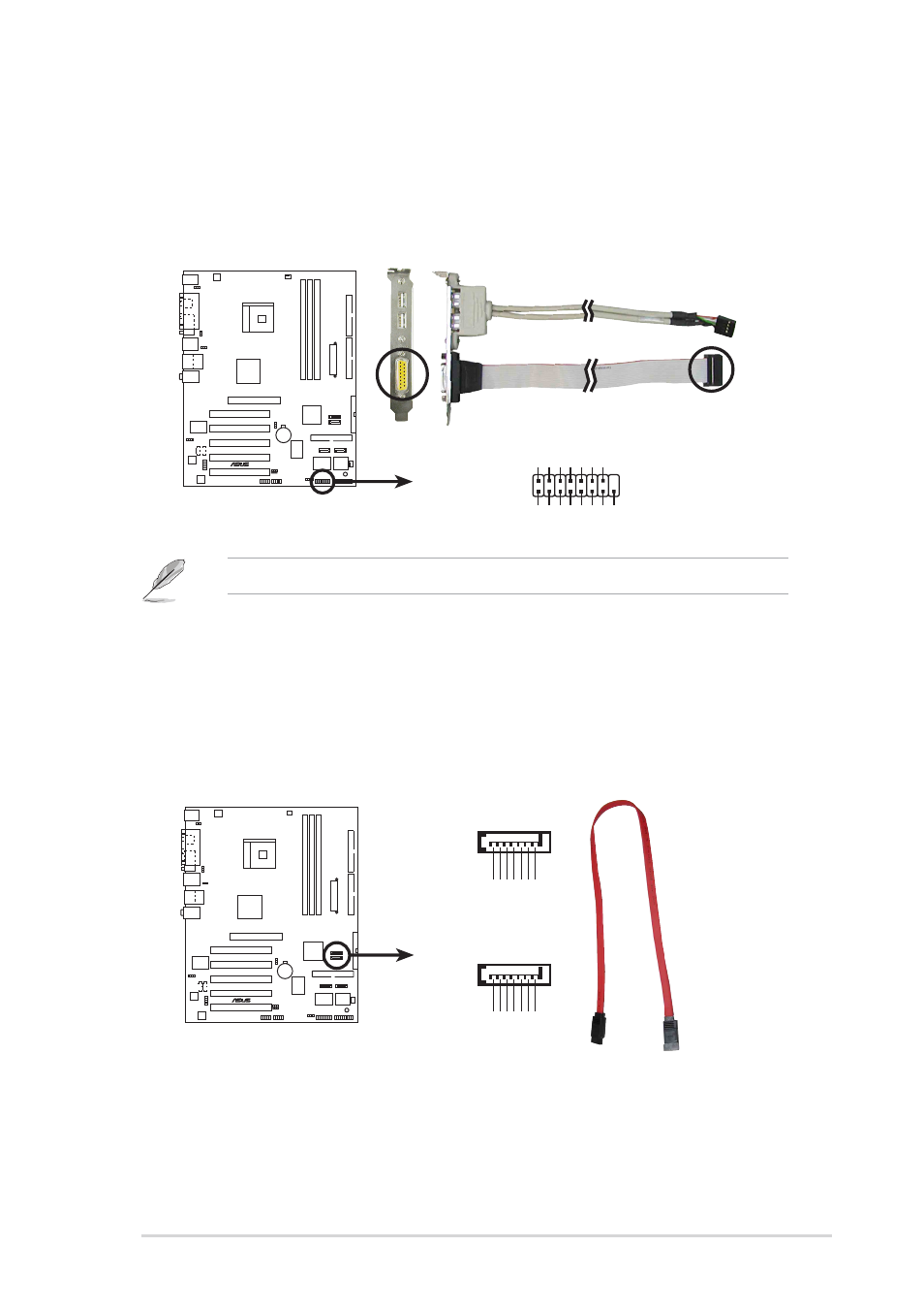 Asus k8v motherboard 1-23, The game/midi module is purchased separately, K8v game connector game | K8v sata connectors sata2, Sata1 | Asus K8V User Manual | Page 33 / 92