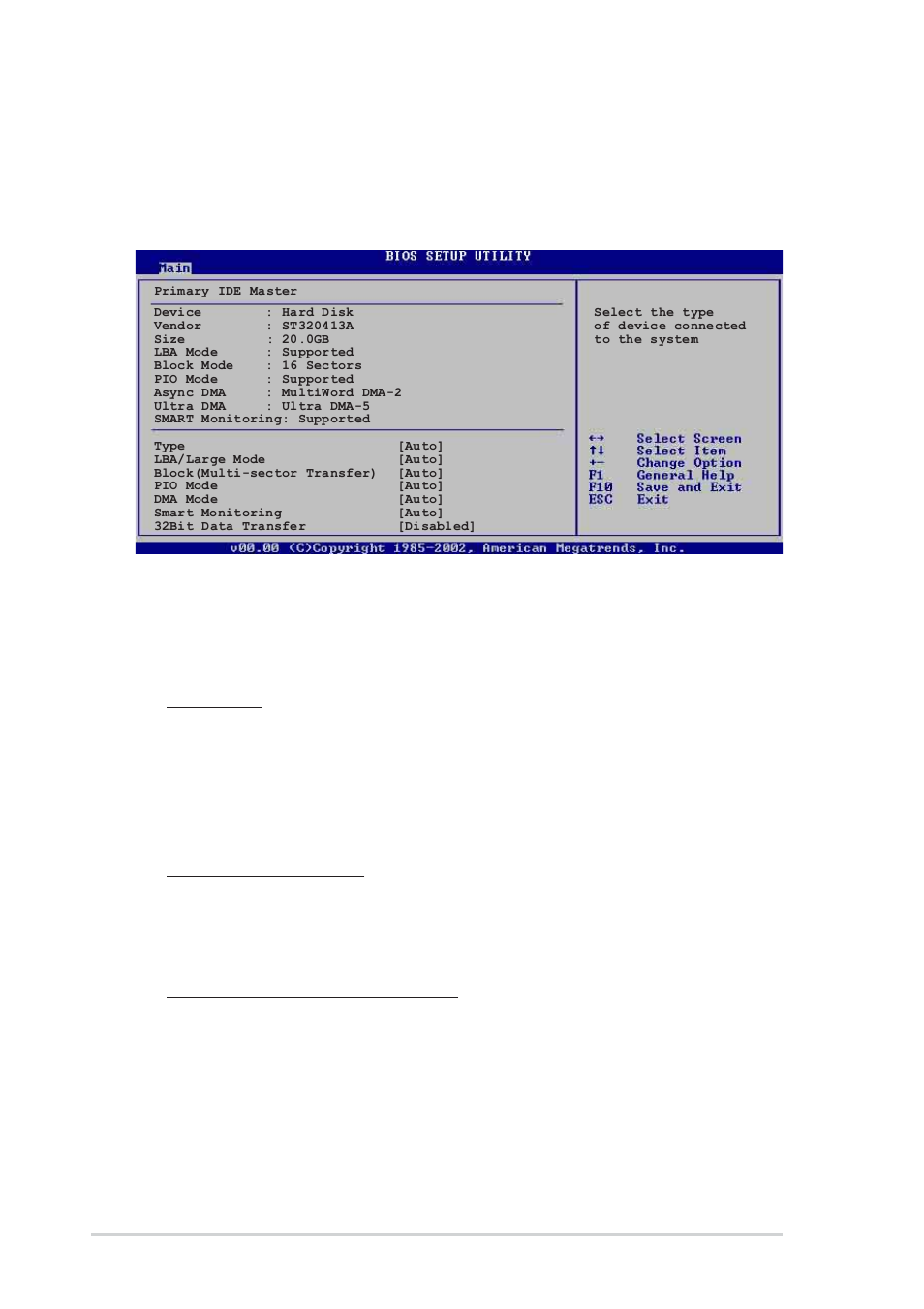 5 primary and secondary ide master/slave, 12 chapter 2: bios setup, Type [auto | Lba/large mode [auto, Block (multi-sector transfer) [auto | Asus K8V User Manual | Page 48 / 92