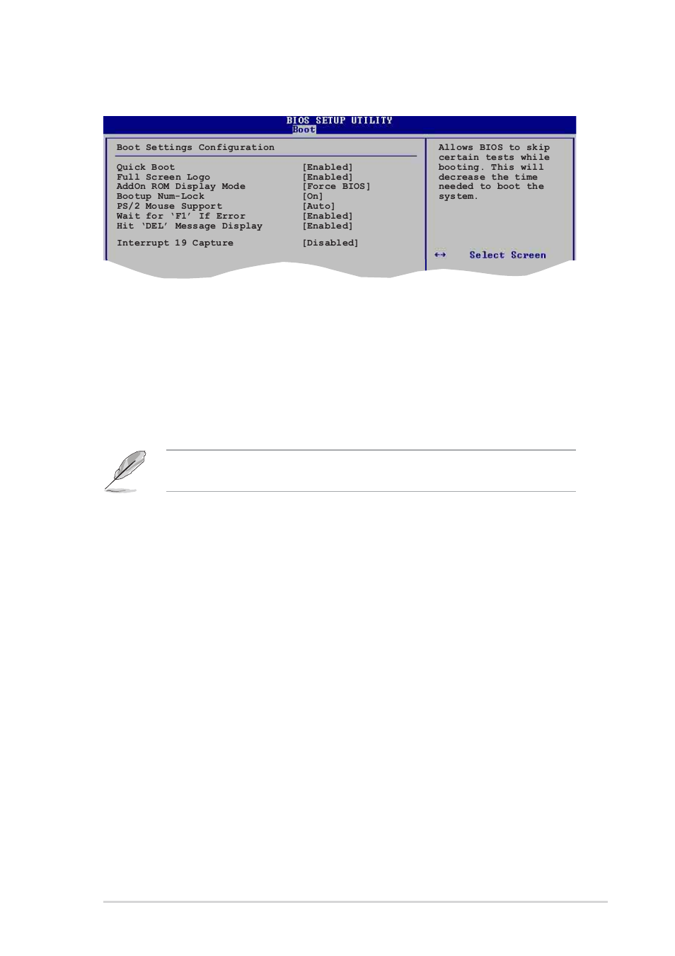 2 boot settings configuration, Quick boot [enabled, Full screen logo [enabled | Add on rom display mode [force bios, Bootup num-lock [on, Ps/2 mouse support [auto, Wait for ‘f1’ if error [enabled, Hit ‘del’ message display [enabled, Asus k8v motherboard 2-31 | Asus K8V User Manual | Page 67 / 92