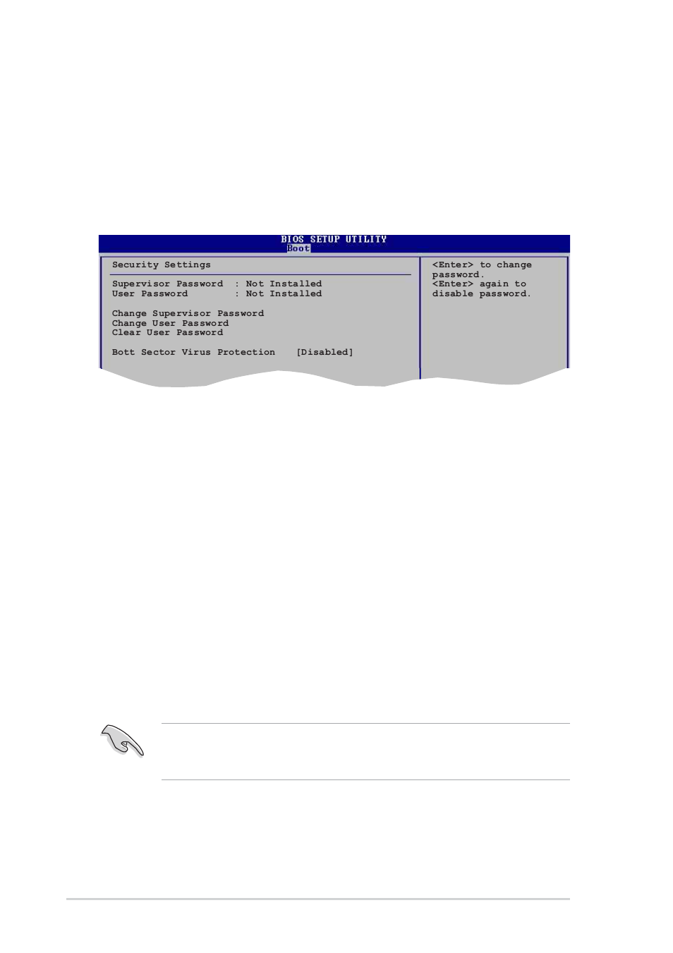 3 security, Change supervisor password, Interrupt 19 capture [disabled | 32 chapter 2: bios setup | Asus K8V User Manual | Page 68 / 92