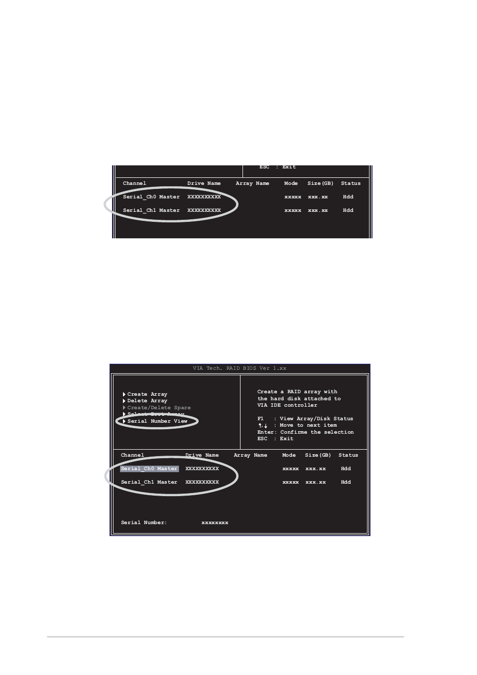 6 serial number view, 5 select boot array, 12 chapter 3: software support | Asus K8V User Manual | Page 82 / 92