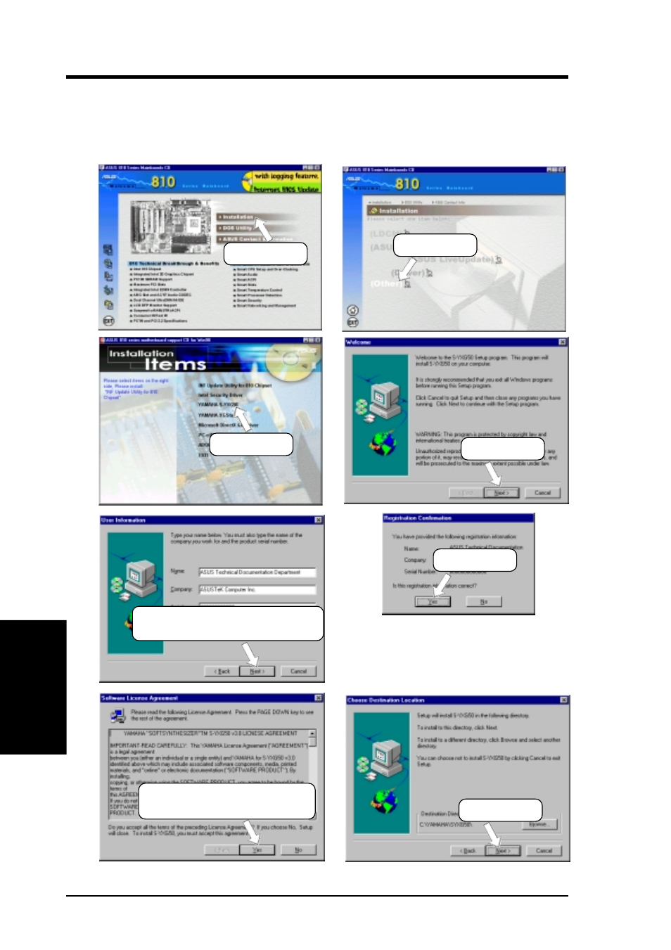 Software setup, 3 yamaha s-yxg50 | Asus CUW-B User Manual | Page 60 / 96