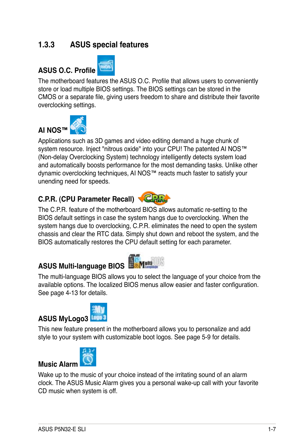 3 asus special features | Asus P5N32-E SLI User Manual | Page 23 / 158