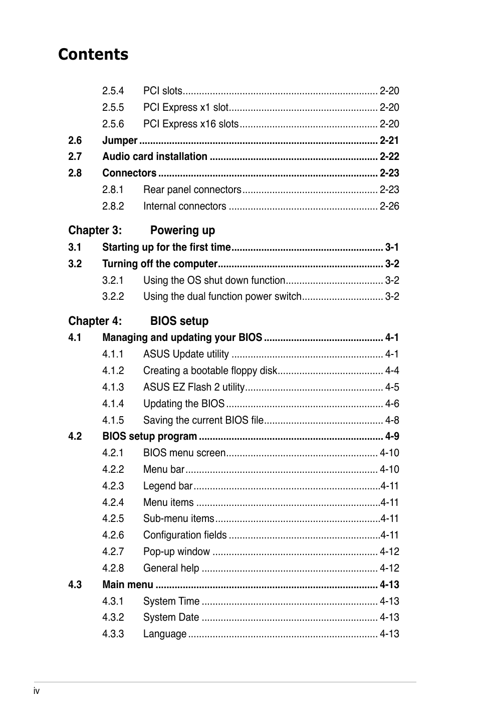 Asus P5N32-E SLI User Manual | Page 4 / 158