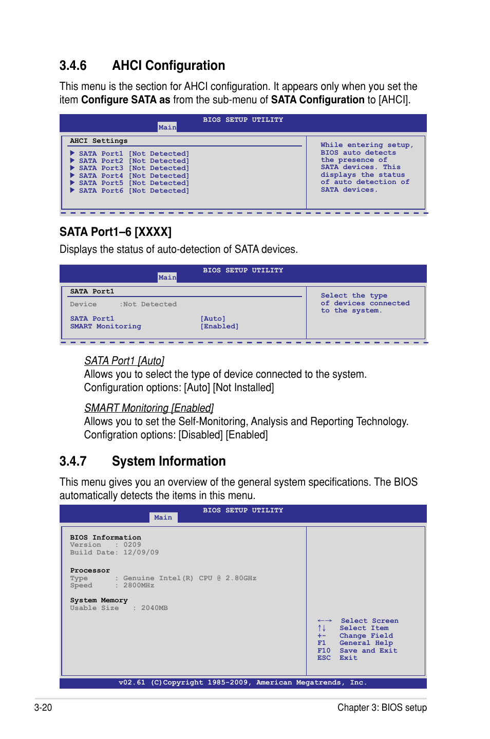 7 system information, 6 ahci configuration | Asus Maximus III Extreme User Manual | Page 104 / 180