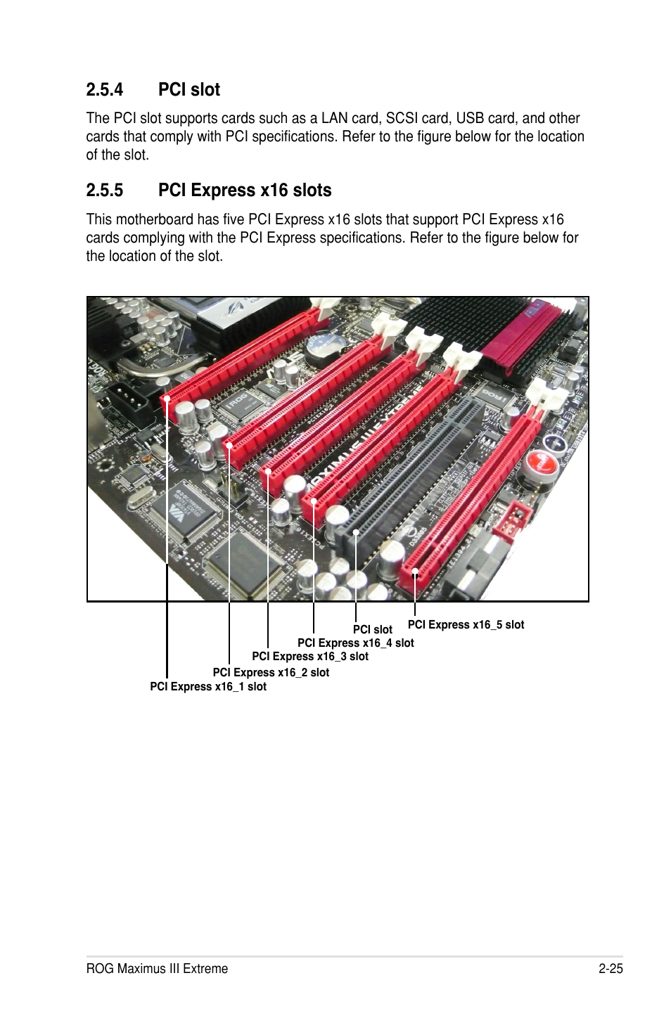 4 pci slot, 5 pci express x16 slots | Asus Maximus III Extreme User Manual | Page 55 / 180