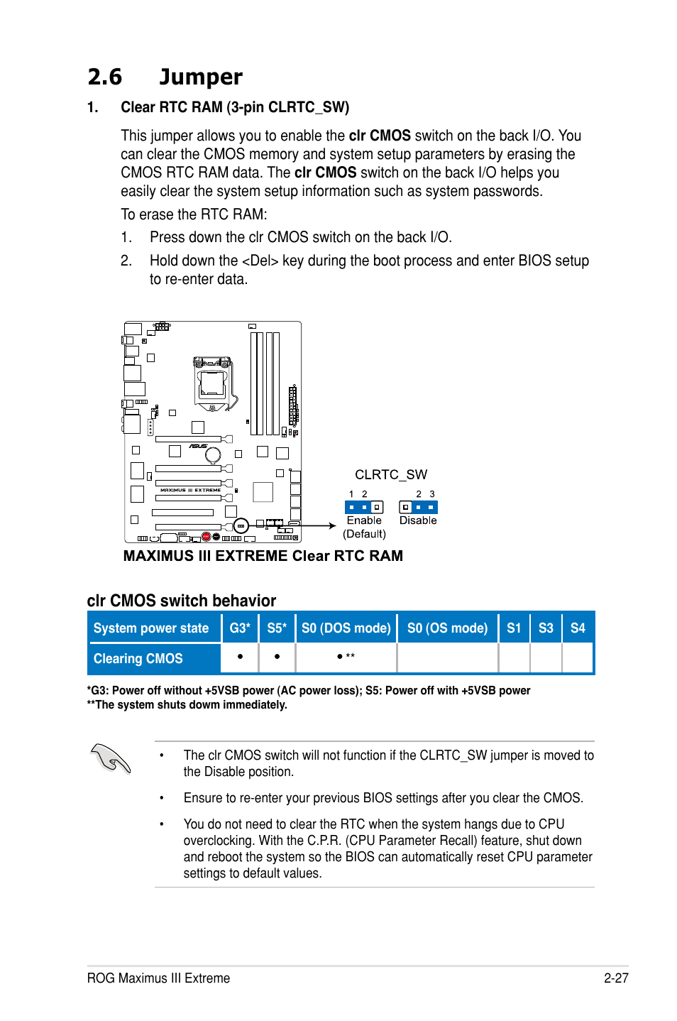 6 jumper | Asus Maximus III Extreme User Manual | Page 57 / 180