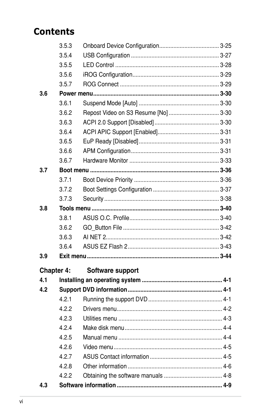 Asus Maximus III Extreme User Manual | Page 6 / 180