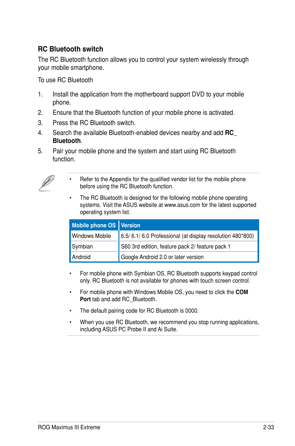 Rc bluetooth switch | Asus Maximus III Extreme User Manual | Page 63 / 180