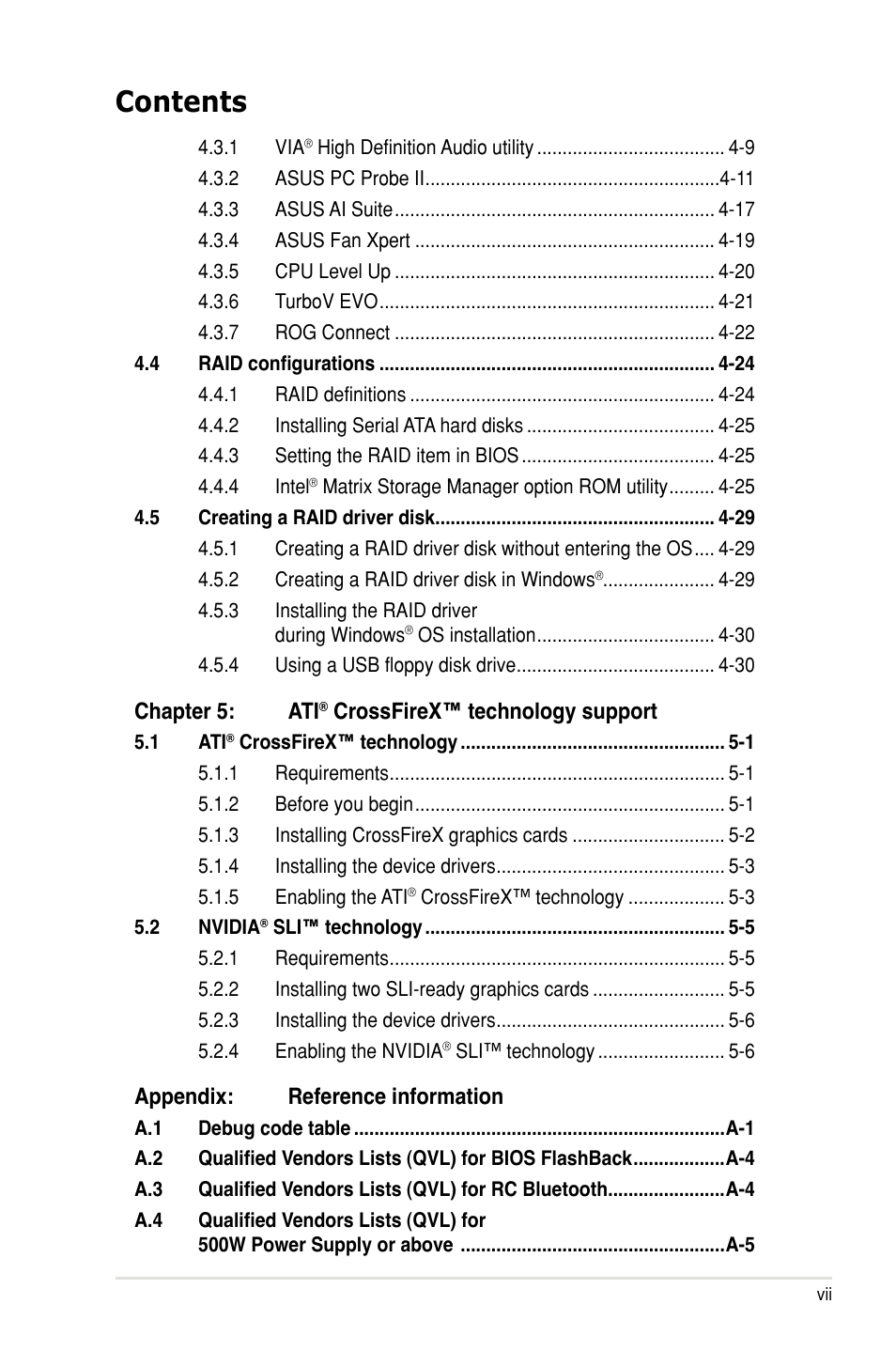 Asus Maximus III Extreme User Manual | Page 7 / 180