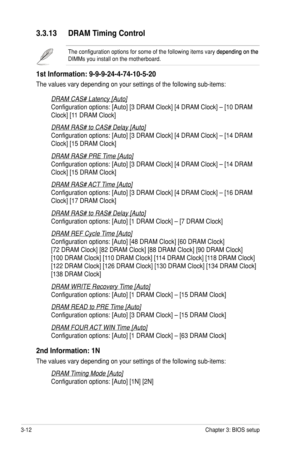 13 dram timing control | Asus Maximus III Extreme User Manual | Page 96 / 180