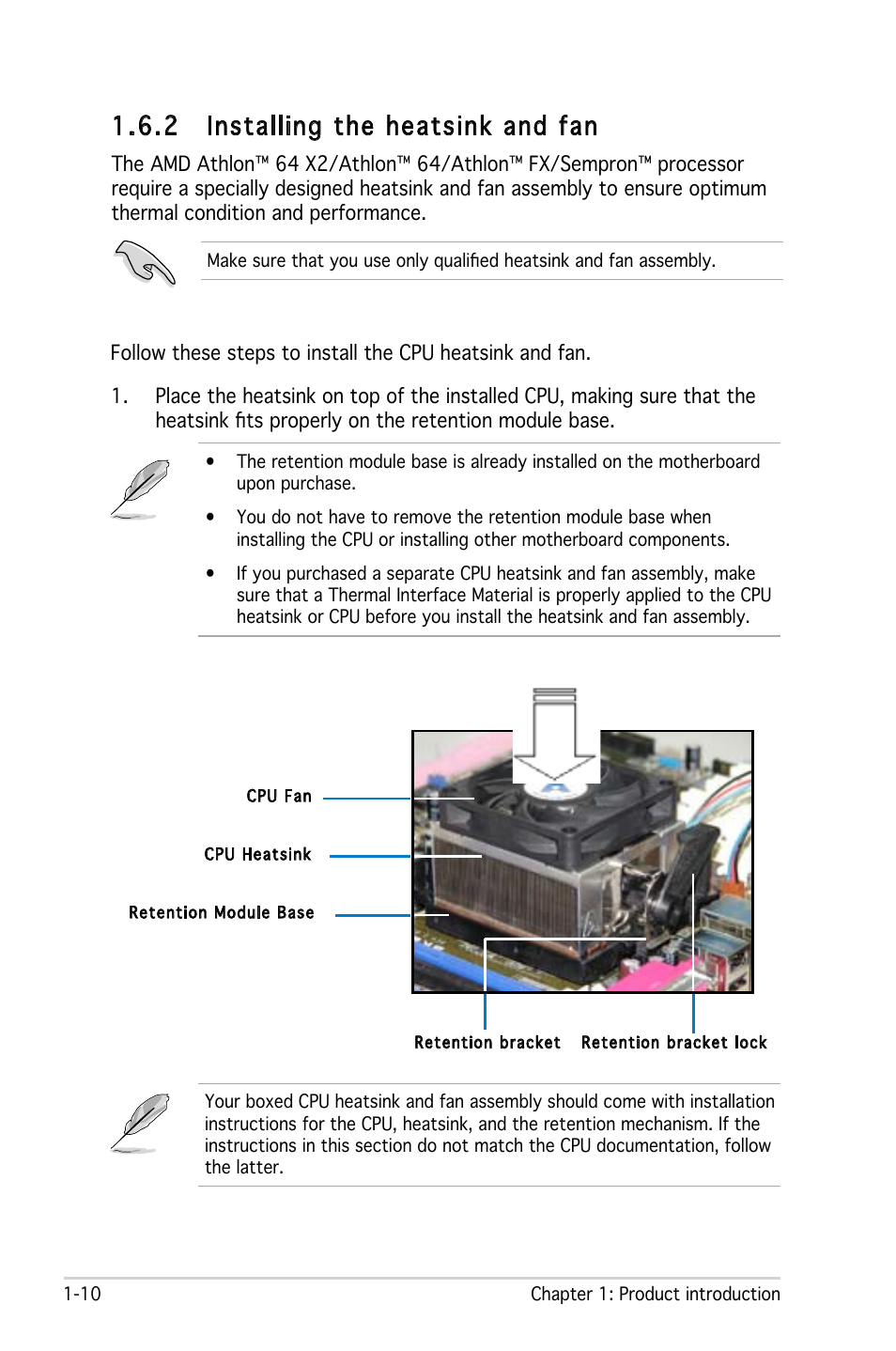 2 installing the heatsink and fan | Asus M2N-X User Manual | Page 22 / 92