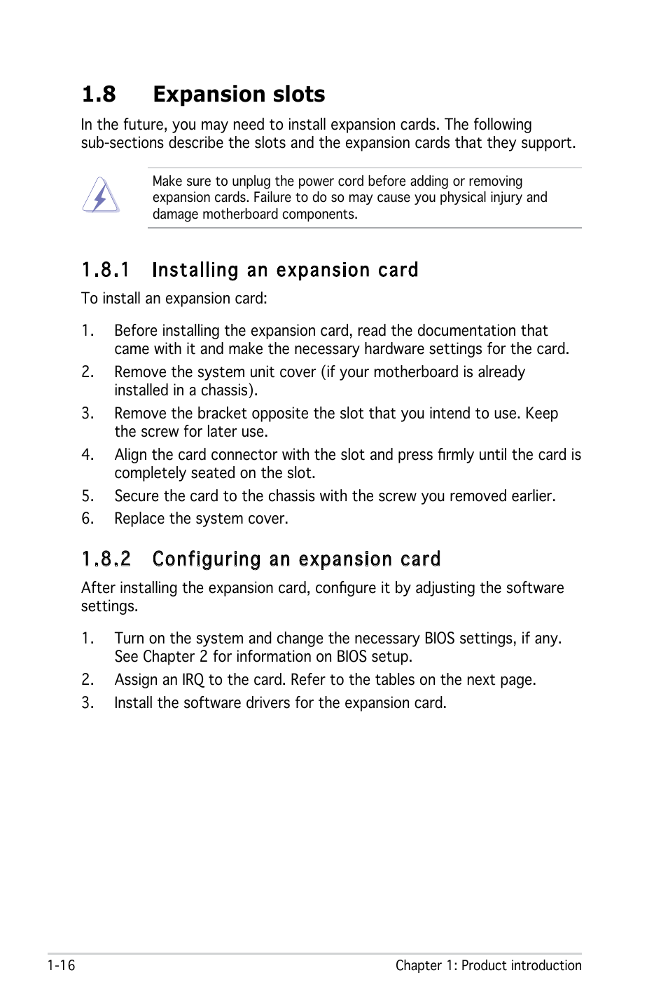 8 expansion slots, 1 installing an expansion card, 2 configuring an expansion card | Asus M2N-X User Manual | Page 28 / 92