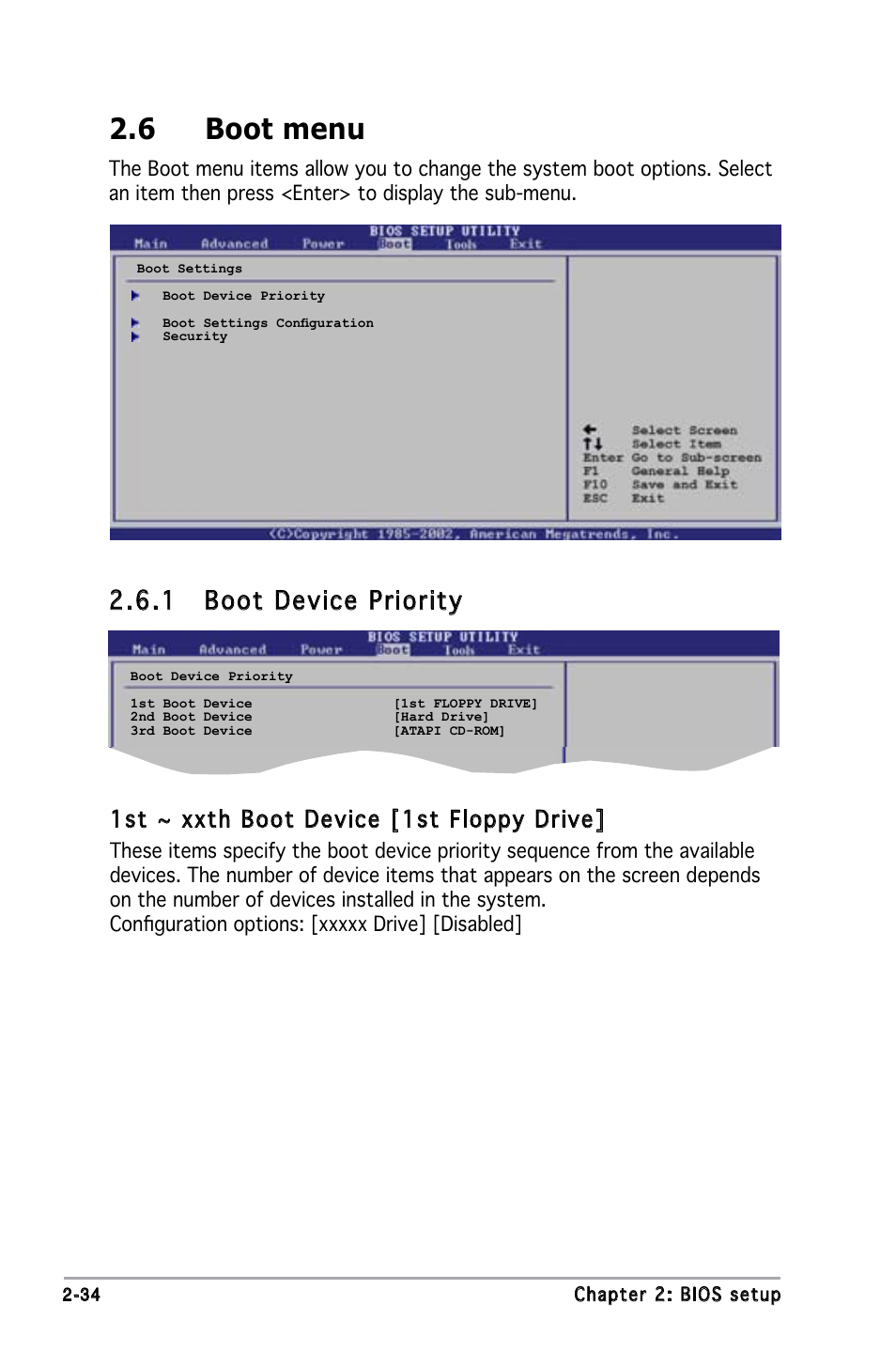 6 boot menu, 1 boot device priority, 1st ~ xxth boot device [1st floppy drive | Asus M2N-X User Manual | Page 76 / 92