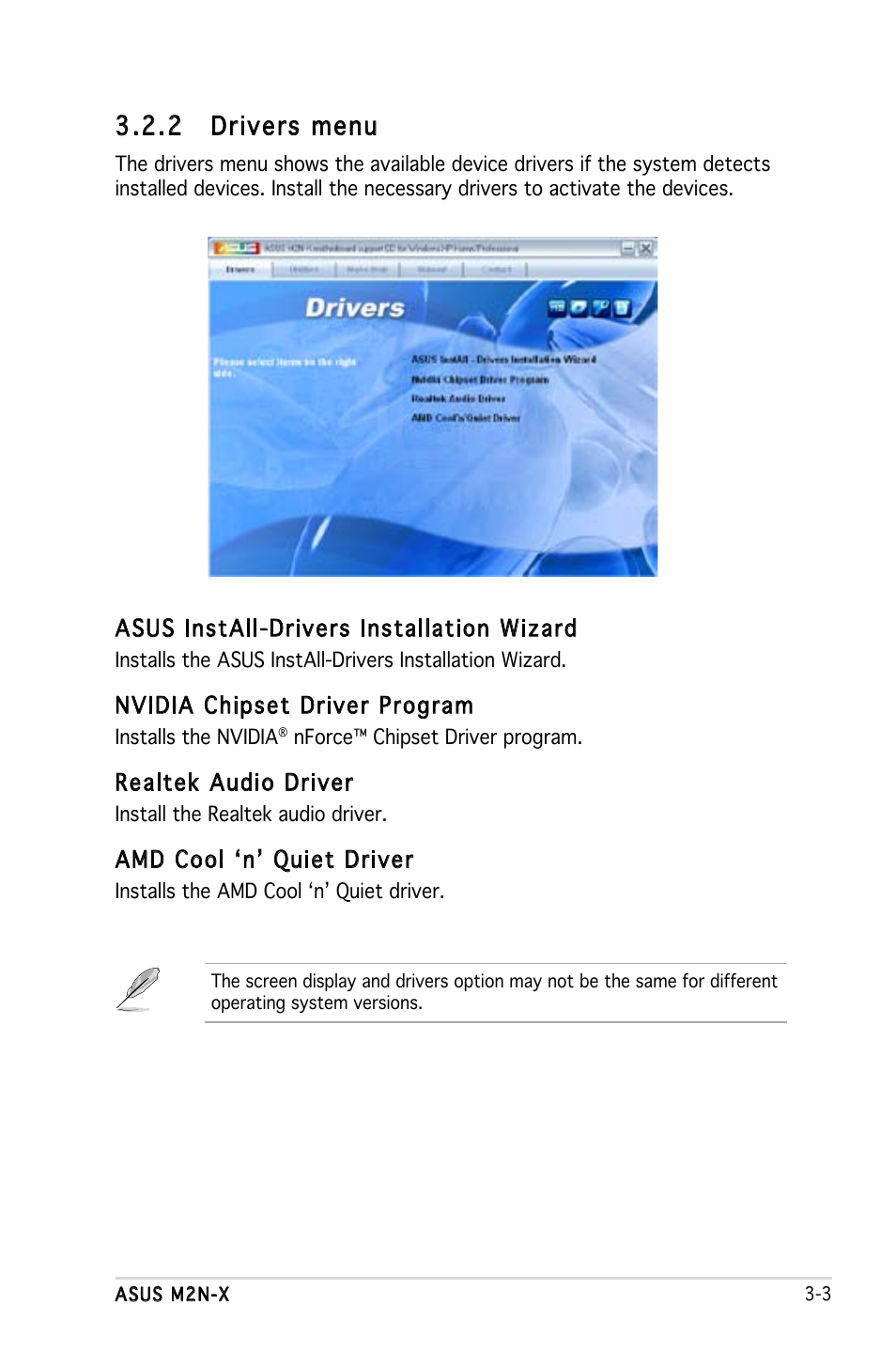 2 drivers menu | Asus M2N-X User Manual | Page 85 / 92