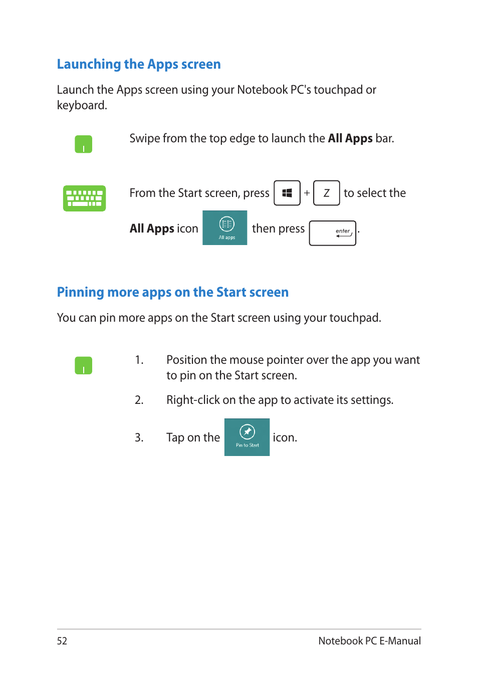 Asus BU401LG User Manual | Page 52 / 132