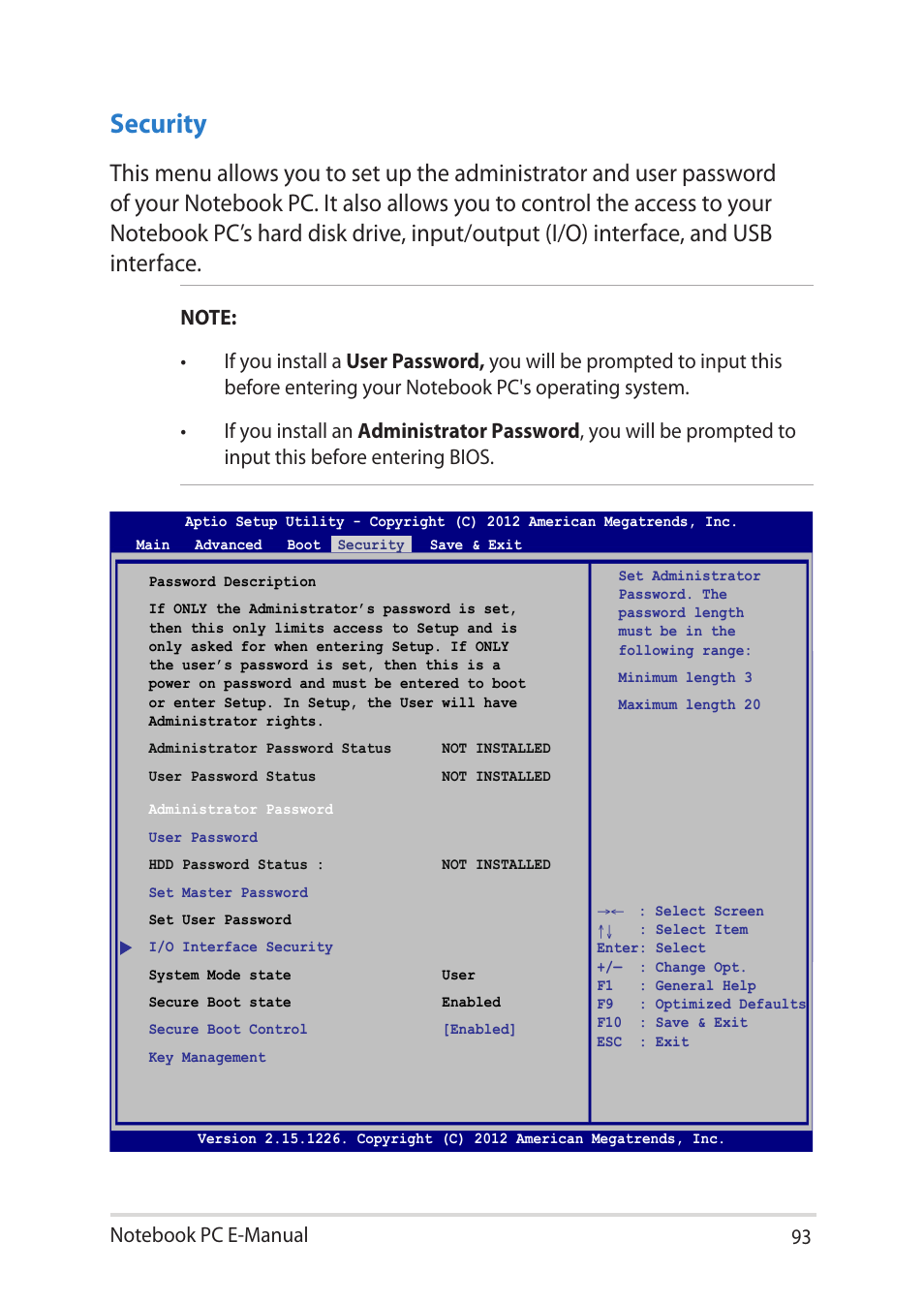 Security | Asus BU401LG User Manual | Page 93 / 132