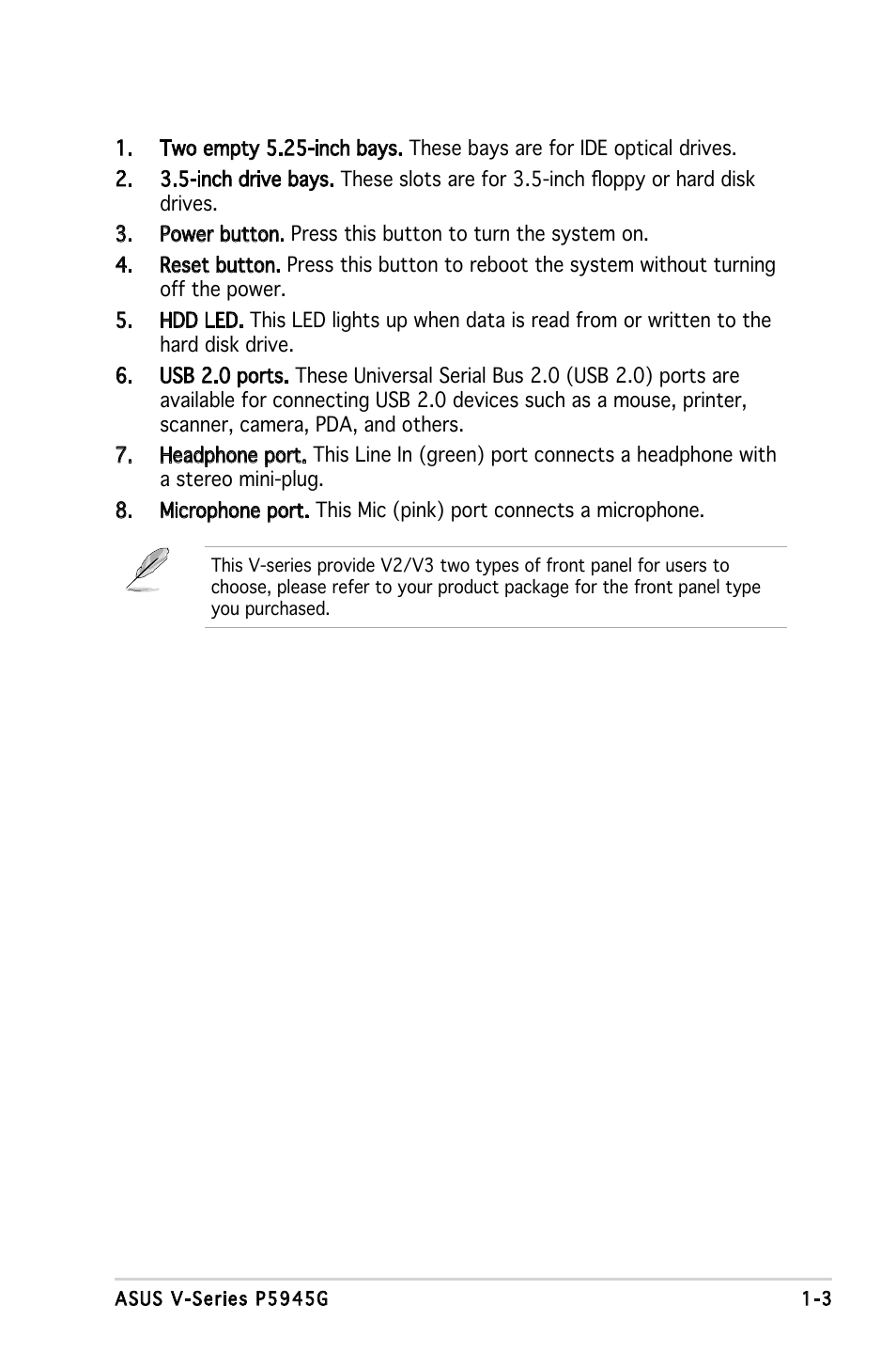 Asus V3-P5945G User Manual | Page 13 / 103