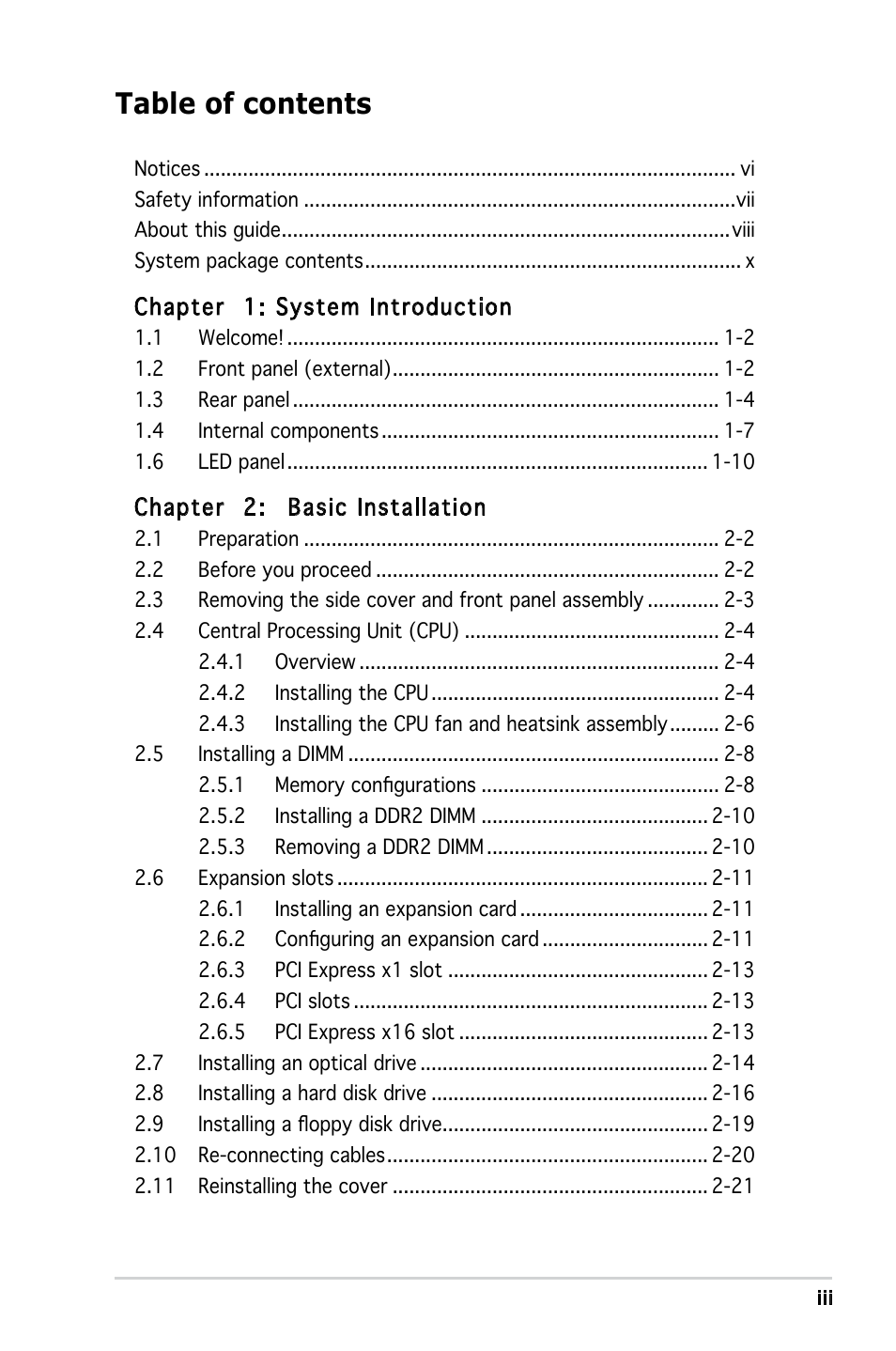 Asus V3-P5945G User Manual | Page 3 / 103