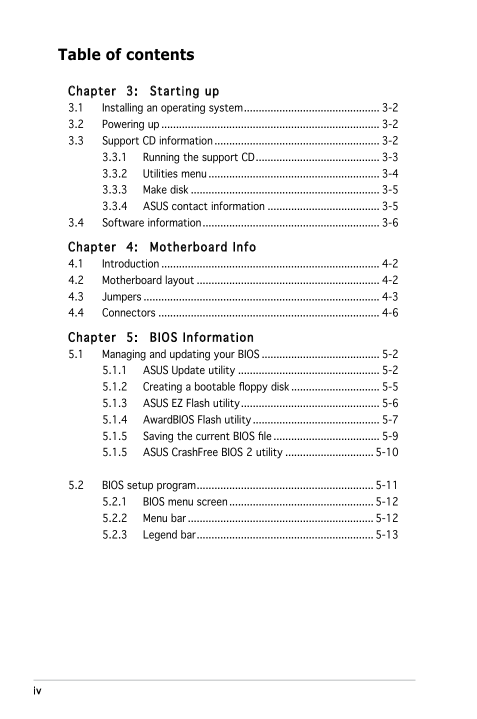 Asus V3-P5945G User Manual | Page 4 / 103