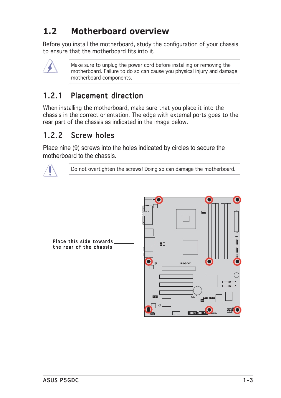 2 motherboard overview | Asus P5GDC Deluxe User Manual | Page 13 / 86