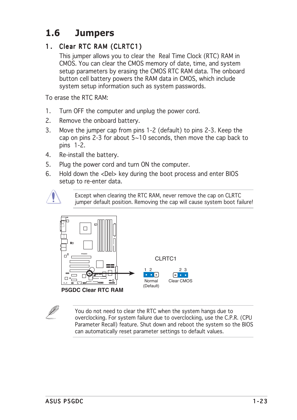 6 jumpers | Asus P5GDC Deluxe User Manual | Page 33 / 86